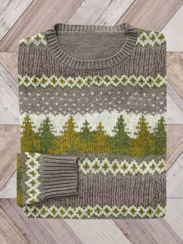 Pine Forest Inspired Cozy Knit Isle Sweater