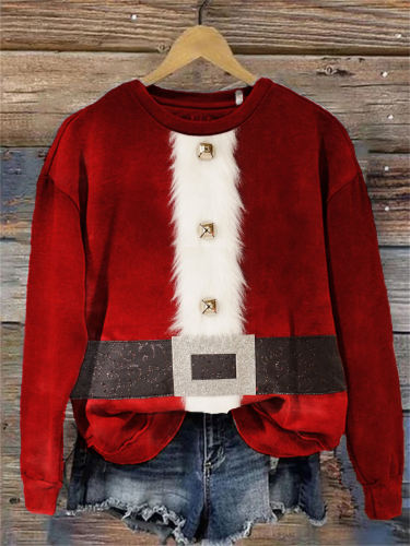 Christmas Santa Claus Plush Cozy Sweatshirt