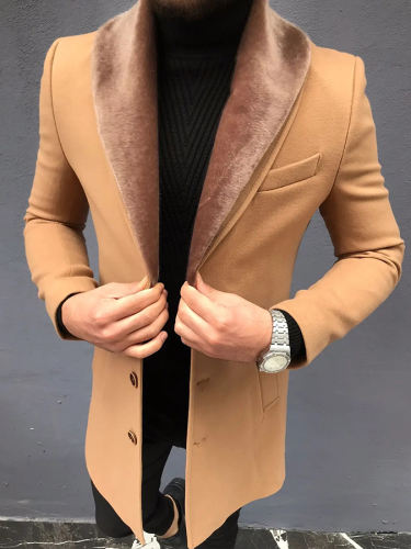 Men's Slim Mid-length Autumn And Winter Woolen Coat