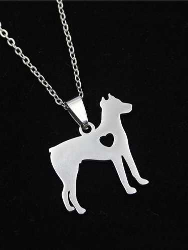Women’s Fashionable Cute Stainless Steel Heart Dog Pendant(without Chain)