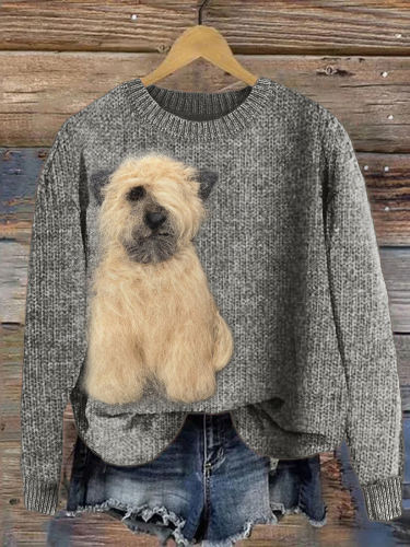 Wheaten Terrier Dog Plush Cozy Knit Sweater