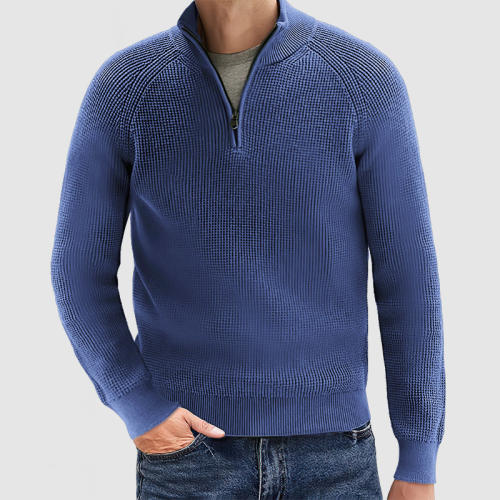 Gentleman's Textured Knit Zip Sweater ( NEW )