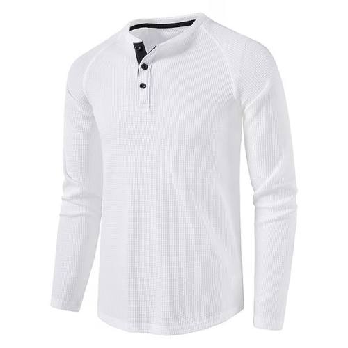 Men's autumn / winter long sleeve solid color top