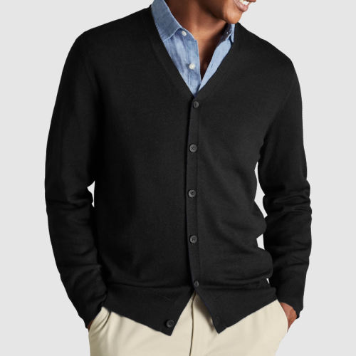Men's long sleeve knitted cardigan