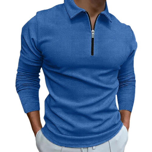 Men's new zip long sleeve T-shirt top