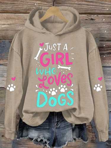 Women's Just A Girl Who Loves Dogs Long Sleeve Sweatshirt