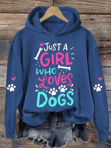 Women's Just A Girl Who Loves Dogs Long Sleeve Sweatshirt