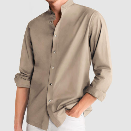 Gentleman's Casual Cotton Henley Shirt