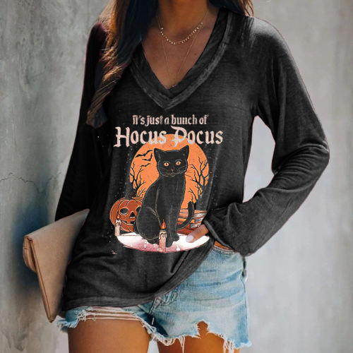 It's Just A Bunch Of Hocus Pocus Printed Long Sleeve T-shirt