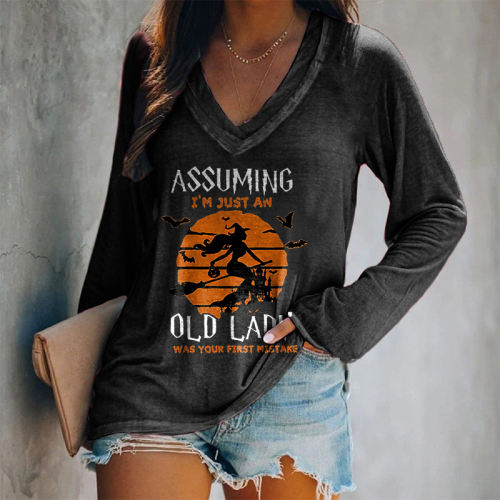 Assuming I'm Just An Old Lady Printed Women's T-shirt