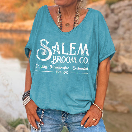 Salem Broom Co. Quality Handcrafted Enchanted EST 1692 Printed Women's T-shirt