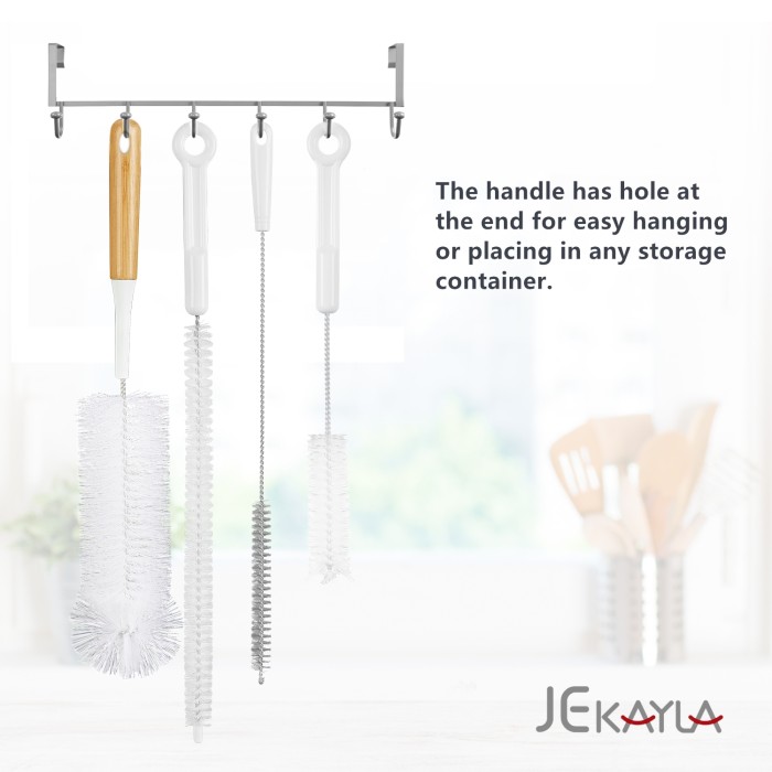 Jekayla 5 Pack Bottle Brush Cleaner, Bottle Brushes for cleaning baby bottle and straw, Water Bottle Cleaner Brush with long handle for Narrow Cup, Hydro Flask, Pipes, Kettle Spout Brushes