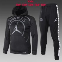 Kids PSG JORDAN Hoodie Sweatshirt + Pants Suit Big Logo Black 2020/21