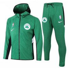 Mens Boston Celtics Hoodie Jacket + Pants Training Suit Green 2020/21
