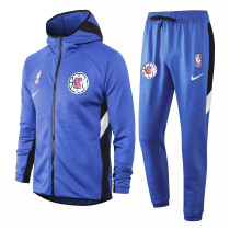 Mens LA Clippers Hoodie Jacket + Pants Training Suit Blue 2020/21