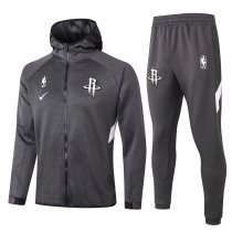Mens Houston Rockets Hoodie Jacket + Pants Training Suit Grey 2020/21