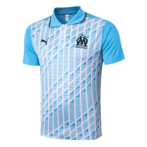 Mens Olympique Marseille Polo Shirt Blue 2020/21