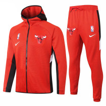 Mens Chicago Bulls Hoodie Jacket + Pants Training Suit Red 2020/21