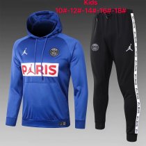 Kids PSG JORDAN Hoodie Sweatshirt + Pants Suit Blue 2020/21