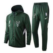 Mens Milwaukee Bucks Hoodie Jacket + Pants Training Suit Green 2020/21