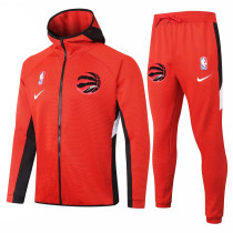 Mens Toronto Raptors Hoodie Jacket + Pants Training Suit Red 2020/21