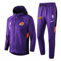 Mens Phoenix Suns Hoodie Jacket + Pants Training Suit Purple 2020/21