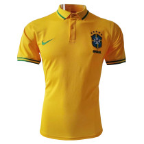 Mens Brazil Polo Shirt Yellow 2020/21