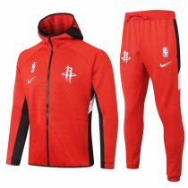 Mens Houston Rockets Hoodie Jacket + Pants Training Suit Red 2020/21