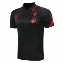 Mens Liverpool Polo Shirt Black-Red 2020/21