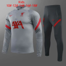Kids Liverpool Training Suit Light Grey 2020/21