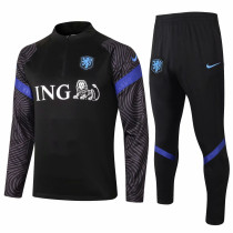 Mens Netherlands Training Suit Black 2020/21