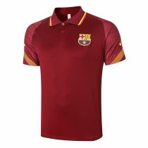 Mens Barcelona Polo Shirt Burgundy 2020/21