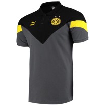 Mens Borussia Dortmund Polo Shirt Black-Grey 2020/21