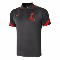 Mens Liverpool Polo Shirt Dark Grey 2020/21