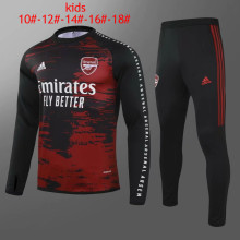 Kids Arsenal Training Suit Crew Neck Black-Red 2020/21