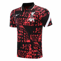Mens Liverpool Polo Shirt Red - Black 2020/21