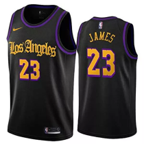 Mens Los Angeles Lakers Nike Black 2020/21 Swingman Jersey - City Creative Edition