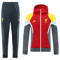 Mens Liverpool Training Suit Color block red hoodie 2021