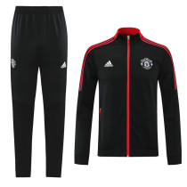 Mens Manchester United Training Suit  Black-Red 2021