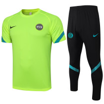 Mens AC Milan Training Suit   Short sleeve  Green  2021