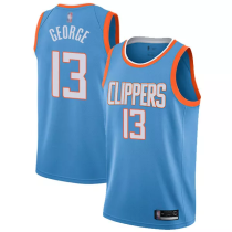 Mens Los Angeles Clippers Nike Blue 2020/21 Swingman Jersey - City Edition