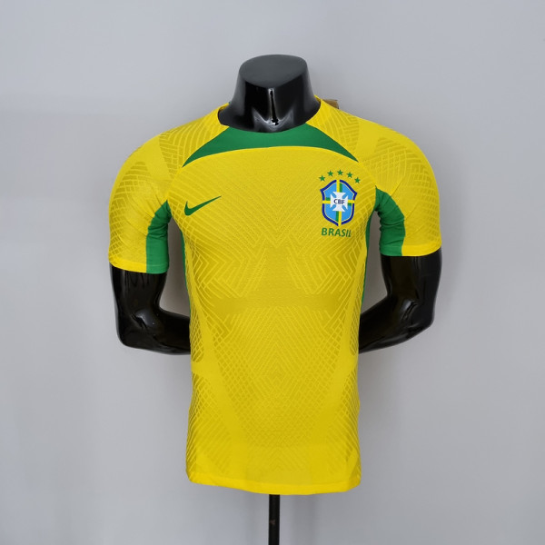 Mens Jersey  Brazil Training Suit Yellow player version 2022-23