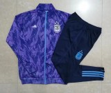 2023  Spring New Suit  Argentina Long Training  Men Jacket + Pants Suit blue