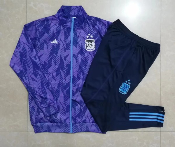 2023  Spring New Suit  Argentina Long Training  Men Jacket + Pants Suit blue