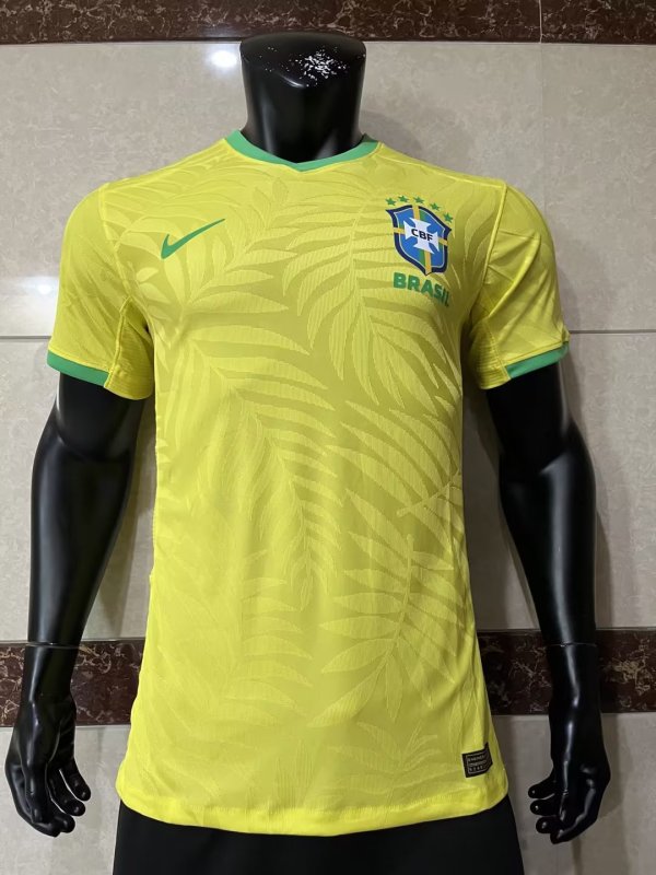 23/24 Brazil Home Soccer Jersey Yellow Player Version