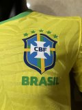 23/24 Brazil Home Soccer Jersey Yellow Player Version