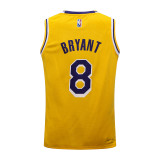 Mens Bryant #8 Lakers Round neck yellow NBA jersey