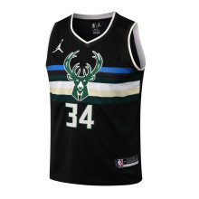 Mens New Bucks Jordan Antetokounmpo #34 Theme Edition Black