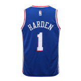 Mens 76ers Harden #1 V-Neck Blue NBA jersey