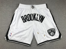 Mens Pockets Nets White NBA SHORT 2023/24